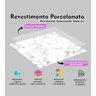 10 Placas Revestimento Porcelanato Mármore Carrara Laminado 25x25cm - 2