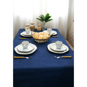 Toalha de Mesa Quadrada 4 Lugares 1,40m X 1,40m - Linha Intensa:linho Denim/4 Lugares