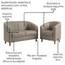 Ver imagem 5 de Kit Poltrona e Namoradeira Aura Pes Madeira Courino Tcs 726 Moll