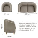 Ver imagem 3 de Kit Poltrona e Namoradeira Aura Pes Madeira Courino Tcs 726 Moll