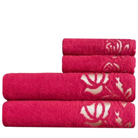 Jogo de Toalhas 4 Pç Macia Guadalupe - 500 G/m² - Sangria
