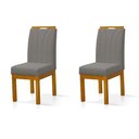 Ver imagem 1 de Conjunto 2 Cadeiras Blend Linho para Mesa Sala de Jantar - Cinza Escuro