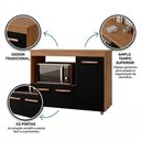 Ver imagem 4 de Balcão Cozinha para Forno Micro-ondas Multiuso Liz 03 Portas Savana Preto - Desk Design