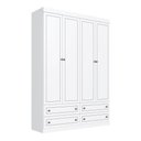 Ver imagem 2 de Guarda-Roupa Solteiro Domus 4 Portas 4 Gavetas Branco Fosco - Genialflex