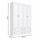 Ver imagem 4 de Guarda-Roupa Solteiro Domus 4 Portas 4 Gavetas Branco Fosco - Genialflex