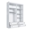 Ver imagem 3 de Guarda-Roupa Solteiro Domus 4 Portas 4 Gavetas Branco Fosco - Genialflex