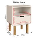 Ver imagem 4 de Kit 2 Mesas de Cabeceira 1 Gaveta 45 Cm 28094 Aura Off White Artesano