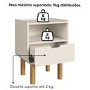 Ver imagem 3 de Kit 2 Mesas de Cabeceira 1 Gaveta 45 Cm 28094 Aura Off White Artesano
