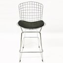 Ver imagem 2 de Kit 2 Banquetas BERTÓIA cromada assento preto altura 60cm - Poltronas do Sul