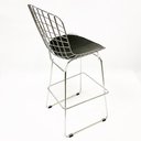Ver imagem 4 de Kit 2 Banquetas BERTÓIA cromada assento preto altura 60cm - Poltronas do Sul