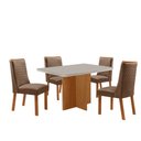 Ver imagem 2 de Mesa de Jantar Olímpia 120 cm Tampo MDF Vidro Canto Copo com 4 Cadeiras Carolina Moderna Mobília