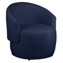 Ver imagem 2 de Kit 2 Poltronas Decorativa Redondo Estofada Heitor Sala Escritório e Recepção Suede Azul Marinho Eli