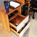 Ver imagem 7 de Mesa para Computador Flex em Linear com Corrediças Telescópicas e Puxadores ABS Jequitiba/Off