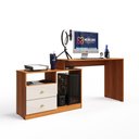 Ver imagem 3 de Mesa para Computador Flex em Linear com Corrediças Telescópicas e Puxadores ABS Jequitiba/Off