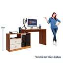 Ver imagem 6 de Mesa para Computador Flex em Linear com Corrediças Telescópicas e Puxadores ABS Jequitiba/Off