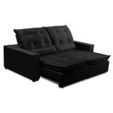 Ver imagem 2 de Sofa Retratil Reclinavel 2 Lugares 2,60m Atlantis Veludo Preto Lansofbr