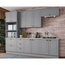 Ver imagem 1 de Kit Cozinha Modulada 7 Peças Americana (2aéreos+2balcões+1paneleiro+2complementos) Cz144 Cinza -