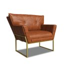 Ver imagem 1 de Poltrona Sala de Estar Industrial Dour Anitta Sintético Pu Nozes D03 - D'rossi