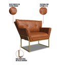 Ver imagem 3 de Poltrona Sala de Estar Industrial Dour Anitta Sintético Pu Nozes D03 - D'rossi