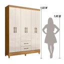 Ver imagem 4 de Kit Guarda Roupa Casal Panamá e Cômoda Dhara Freijó Off White