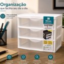 Ver imagem 2 de Gaveteiro 3 Gavetas Mesa Bancada Organizador Documentos Acessorios Armario Multiuso Escritorio Porta