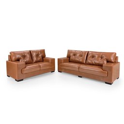 Sofá Julia Conjunto 2 e 3 Lugares Courissimo Caramelo 852 Clássico Império Estofados - 1