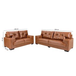 Sofá Julia Conjunto 2 e 3 Lugares Courissimo Caramelo 852 Clássico Império Estofados - 3