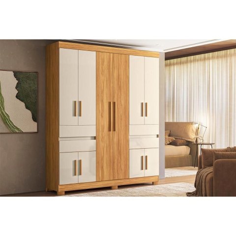 Guarda Roupa Casal 10PORTAS Vizanno Cinamomo/Of Wht Demóbile