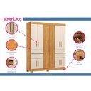 Ver imagem 5 de Guarda Roupa Casal 10PORTAS Vizanno Cinamomo/Of Wht Demóbile