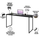 Ver imagem 7 de Kit Escritório Estante Areta 4 Prateleiras com Mesa Industrial Aspen 135cm C01 Onix - Lyam Decor
