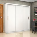 Ver imagem 1 de Guarda-Roupa Casal com 3 Portas de Correr e 4 Gavetas 186cm Multimóveis CR35573 Branco
