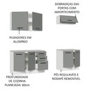 Ver imagem 5 de Kit com 2 Balcões e 2 Armários Aéreos Multiuso 200cm Agata Madesa
