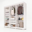 Ver imagem 2 de Guarda Roupa Casal Crsal 6 Portas de Bater 2 Gavetas MDP Branco Multimóveis 177cm