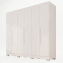 Ver imagem 3 de Guarda Roupa Casal Crsal 6 Portas de Bater 2 Gavetas MDP Branco Multimóveis 177cm