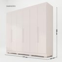 Ver imagem 4 de Guarda Roupa Casal Crsal 6 Portas de Bater 2 Gavetas MDP Branco Multimóveis 177cm