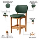 Ver imagem 6 de Kit 02 Banquetas Baixa Bar Cozinha Sala Jantar Fixa Betta L02 Imbuia Facto Verde Musgo - Lyam Decor