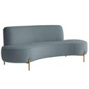 Ver imagem 1 de Sofá Orgânico 2 Lugares 150cm Argos Pés Ouro Fosco Bouclé Azul Claro - Nexta Casa