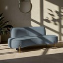 Ver imagem 3 de Sofá Orgânico 2 Lugares 150cm Argos Pés Ouro Fosco Bouclé Azul Claro - Nexta Casa