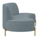 Ver imagem 5 de Sofá Orgânico 2 Lugares 150cm Argos Pés Ouro Fosco Bouclé Azul Claro - Nexta Casa