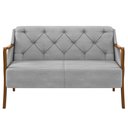 Ver imagem 3 de Poltrona Namoradeira 2 Lugares 135cm Capitonê Lapa M22 Veludo Cinza - Mpozenato