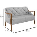 Ver imagem 4 de Poltrona Namoradeira 2 Lugares 135cm Capitonê Lapa M22 Veludo Cinza - Mpozenato