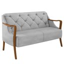 Ver imagem 1 de Poltrona Namoradeira 2 Lugares 135cm Capitonê Lapa M22 Veludo Cinza - Mpozenato