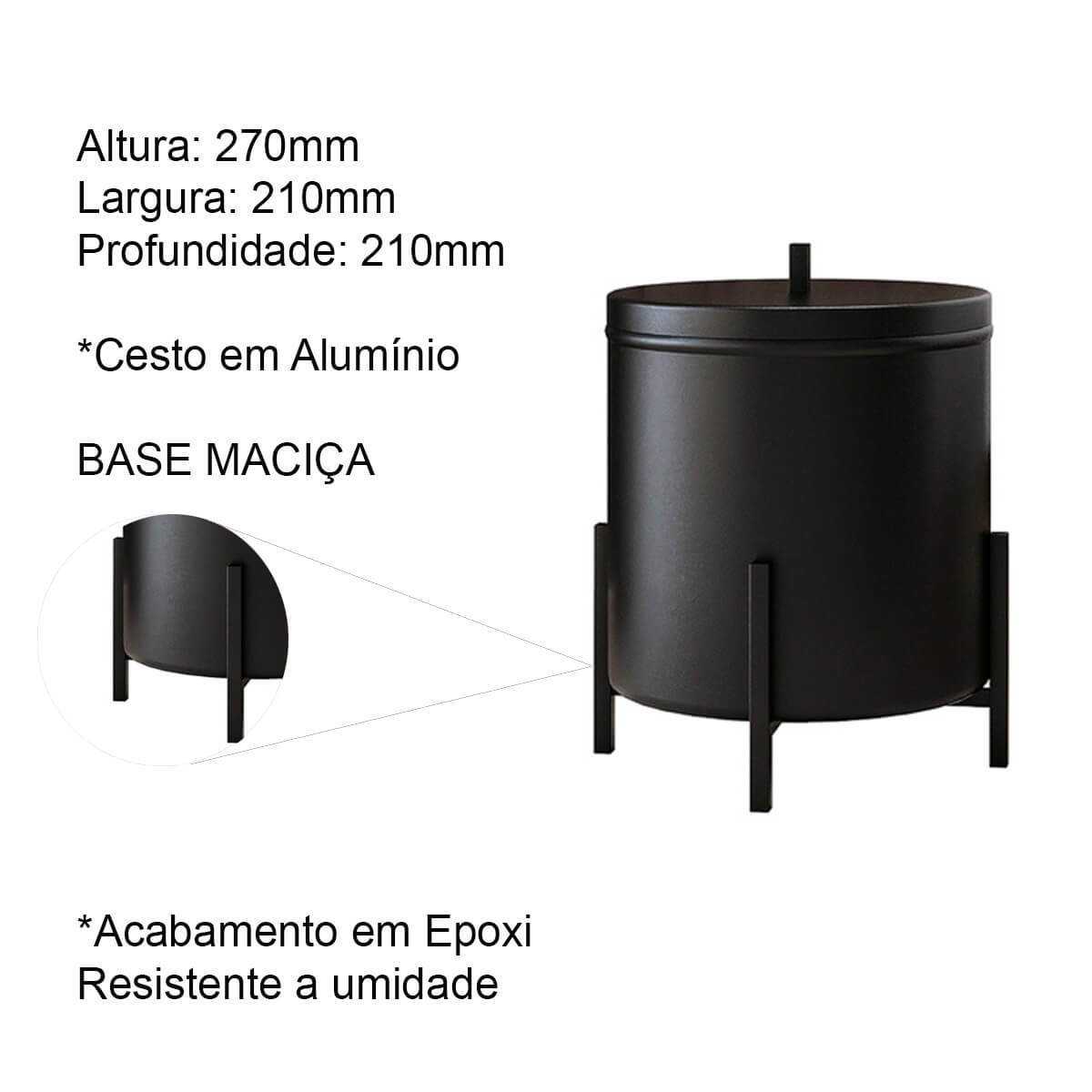 Kit para Banheiro Porta Toalha Duplo de Chão Lixeira Suporte Papel Higiênico Base de Madeira - 11