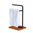 Ver imagem 7 de Kit Banheiro Porta Toalha Duplo Lixeira Suporte Papel Higiênico Porta Toalha Triplo Base de Madeira - ÉdeCasaMóveis