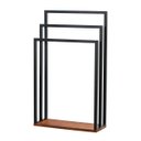 Ver mais imagens de Kit Banheiro Porta Toalha Duplo Lixeira Suporte Papel Higiênico Porta Toalha Triplo Base de Madeira - ÉdeCasaMóveis