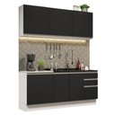 Ver imagem 3 de Armário de Cozinha Compacta 180cm Branco Preto Glamy Madesa 05