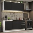 Ver imagem 1 de Armário de Cozinha Compacta 180cm Branco Preto Glamy Madesa 05