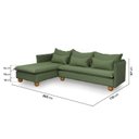 Ver imagem 5 de Sofá Modular 3 Lugares com Chaise e Pé Bolinha Sôma CabeCasa MadeiraOriginals Verde