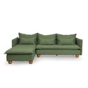 Ver imagem 3 de Sofá Modular 3 Lugares com Chaise e Pé Bolinha Sôma CabeCasa MadeiraOriginals Verde