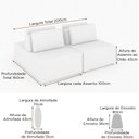 Ver imagem 4 de Sofá Ilha 3 Lugares 200cm Madri Pillow Bouclé Nobre Off White - Sallar Home